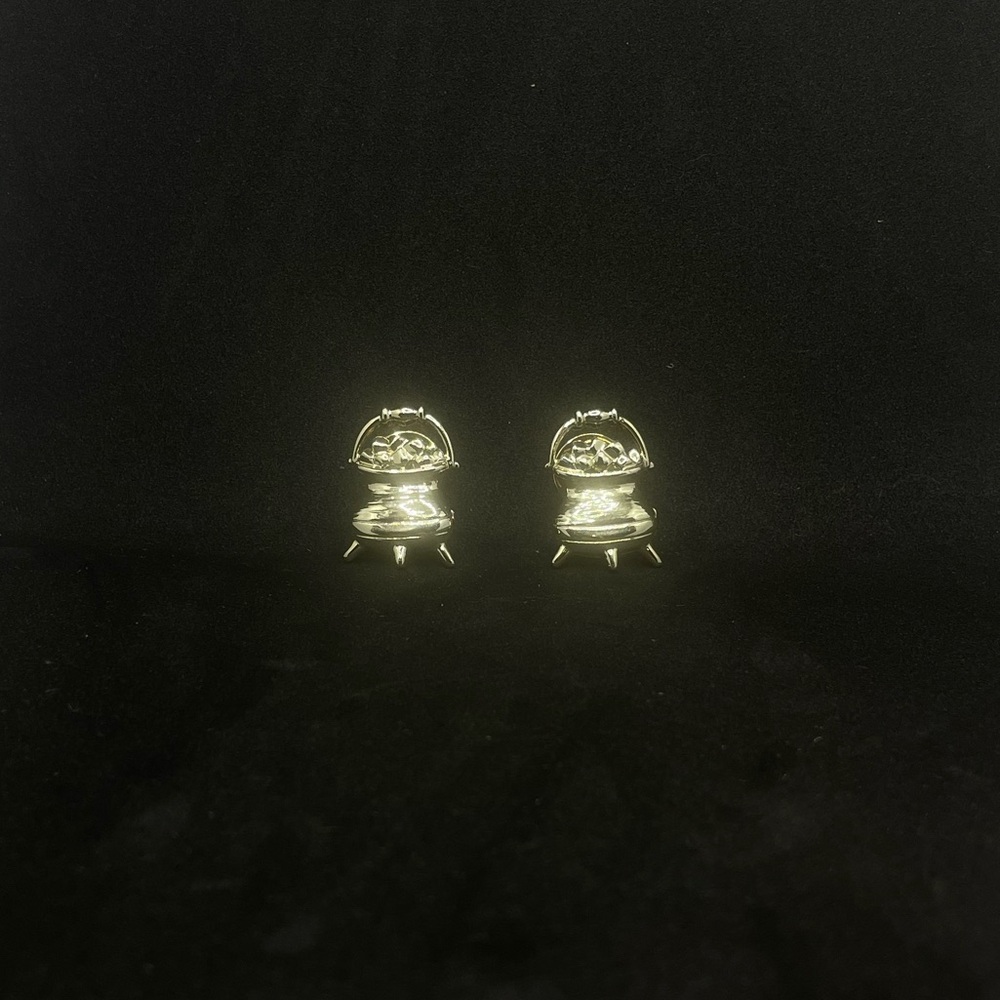 Gold UFO Shaped Earrings